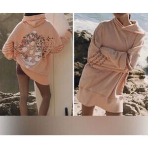 Free People FP Movement Women's At My Best Embroidered Sweat Hoodie XS Oversized